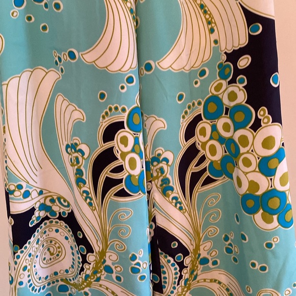 Designer Retro Print Silk Pants - Picture 10 of 11